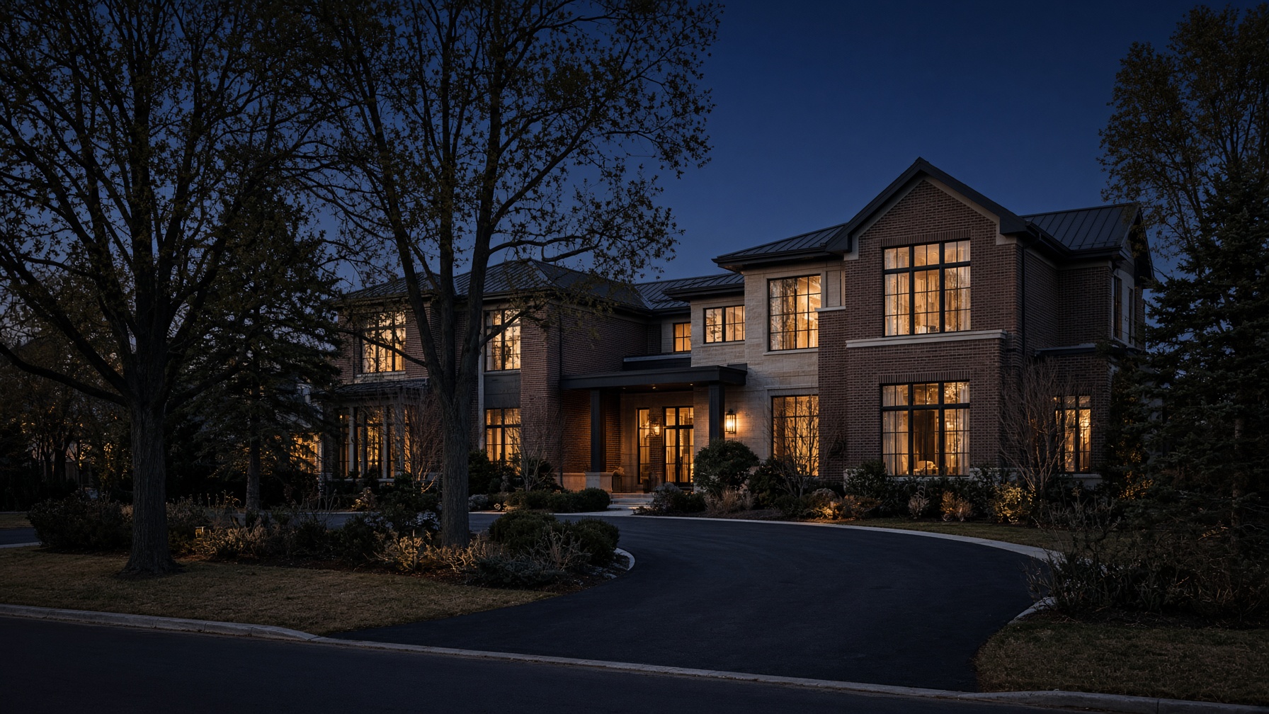 Quiet Minnesota residence at dusk